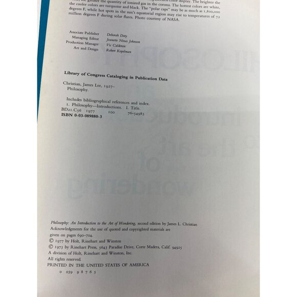 Philosophy: An introduction to the art of wondering Second Edition James Lee Chr - Picture 6 of 8